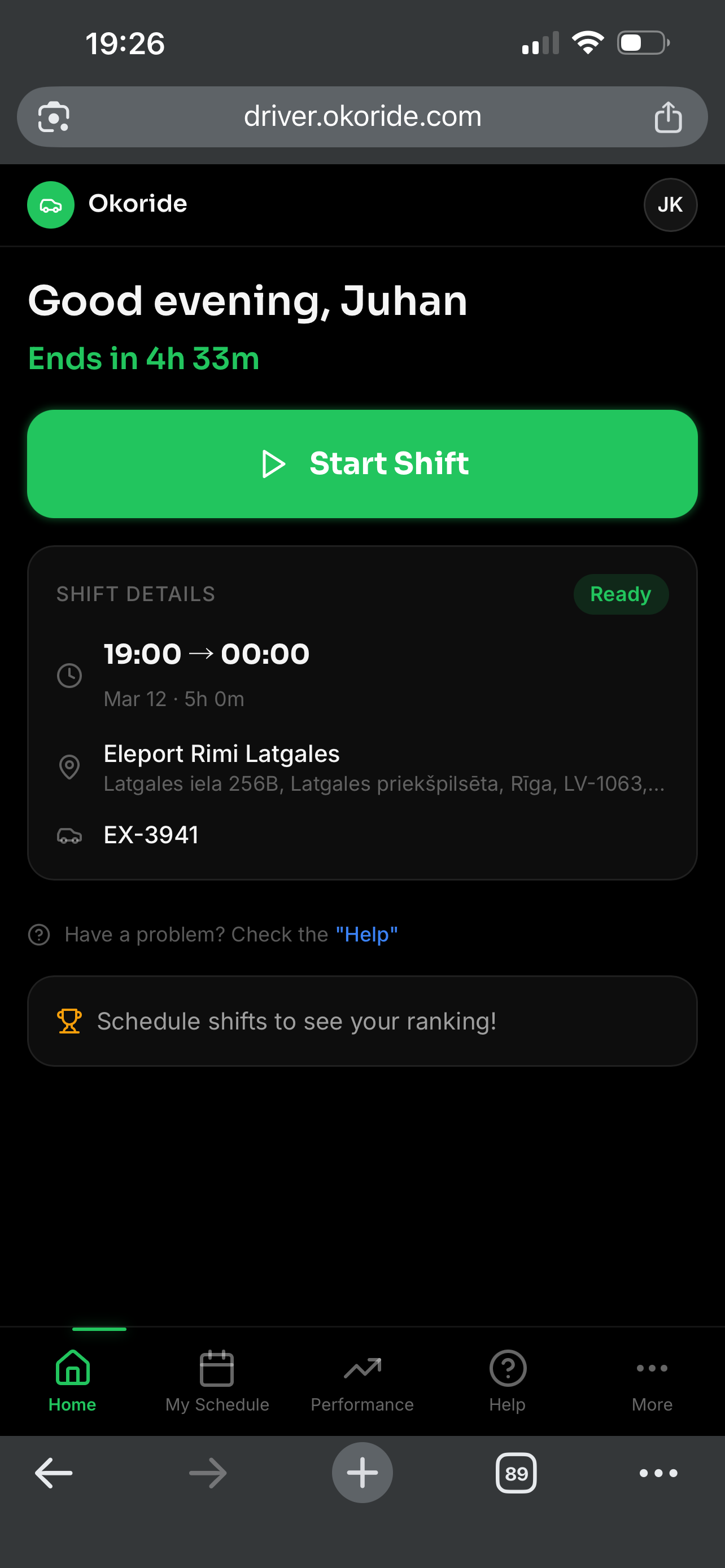 Start Your Shift